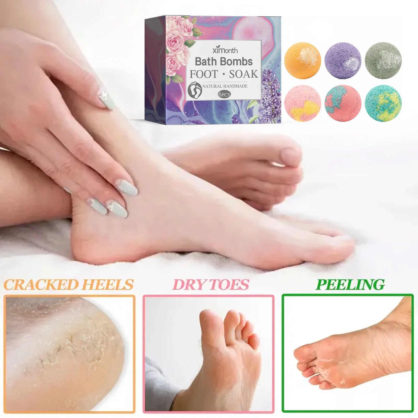 Lavender Foot Bath Bombs | Sea Salt & Essential Oils – 6/12 Pack