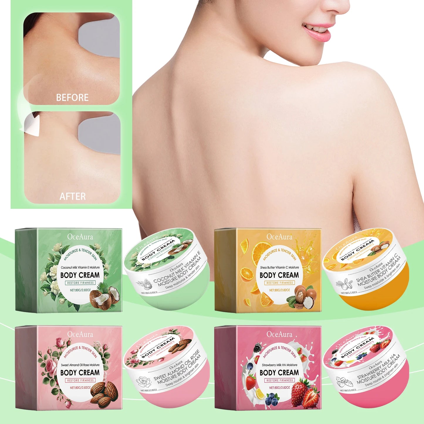 OCEAURA Vitamin C Body Cream – Deep Moisturizing, Anti-Chapping