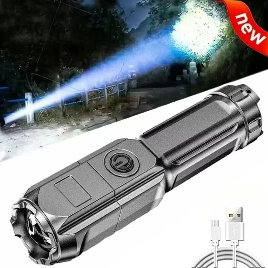 USB Rechargeable LED Zoomable Flashlight – 3 Modes, IPX-4 Rechargeable Flashlight Oasis Select