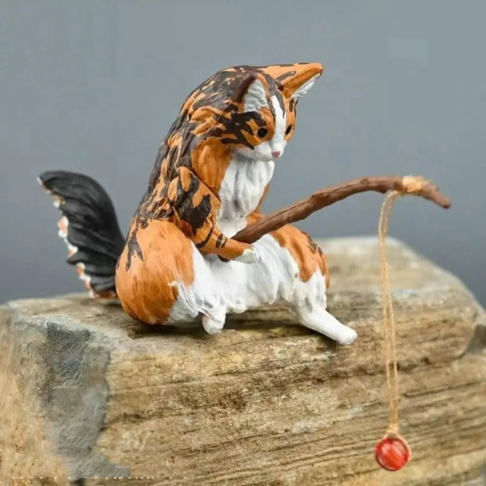 Fishing Cat Miniature Figurine – Aquarium, Bonsai & Desk Decor