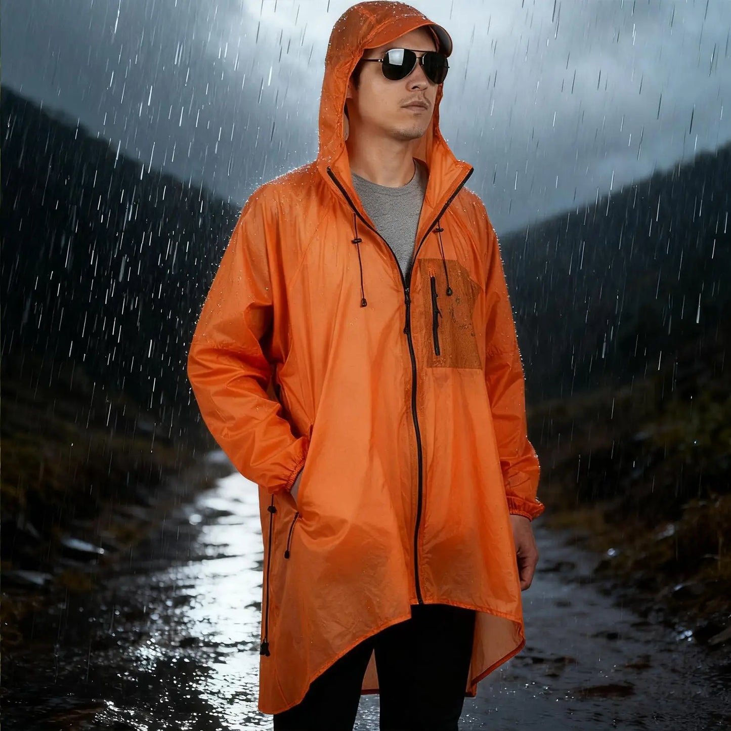Adult Rain Poncho Hooded Full-Body Waterproof Raincoat Rain Poncho Peaceful Pleasures Health and Wellness