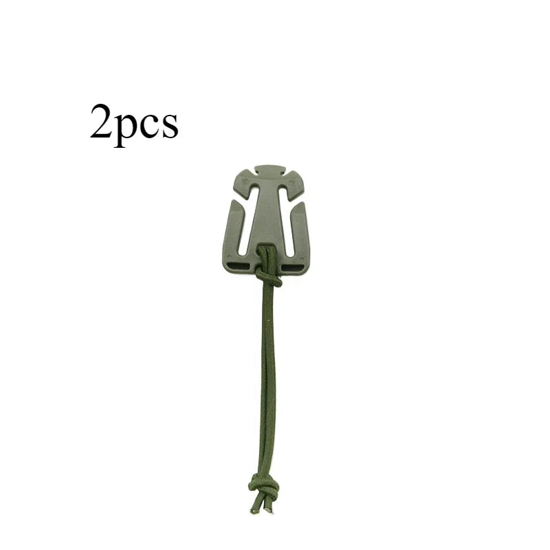Tactical Backpack Carabiner Webbing Buckle Clips 2-Pack Webbing Buckle Clip Peaceful Pleasures Health and Wellness green