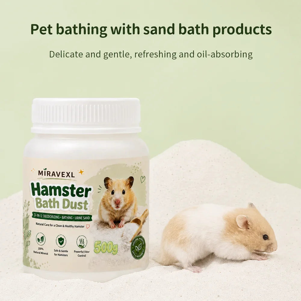 MIRAVEXL Hamster Bath Sand – Odor Control for Small Pets 500g