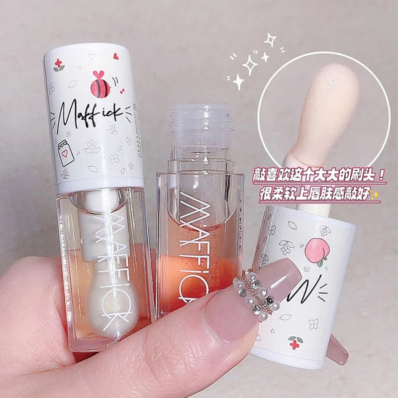 K-Beauty Lip Gloss Oil | Moisturizing Jelly Lip Balm & Brush