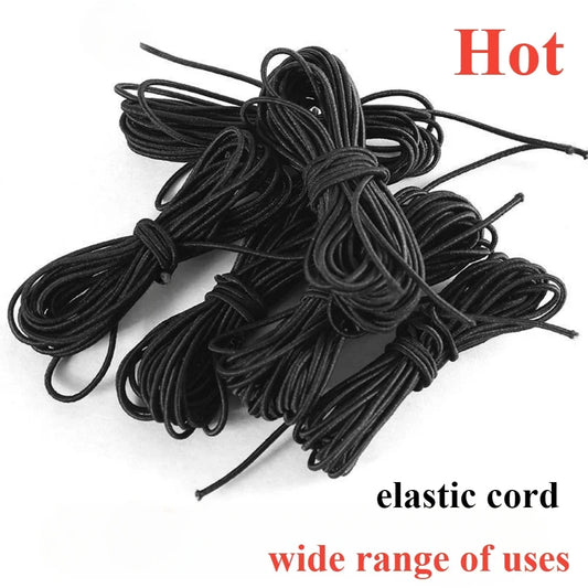 Black Elastic Rope 10M | Polyester Sewing Band 3–8mm DIY Elastic Sewing Band Peaceful Pleasures Health and Wellness