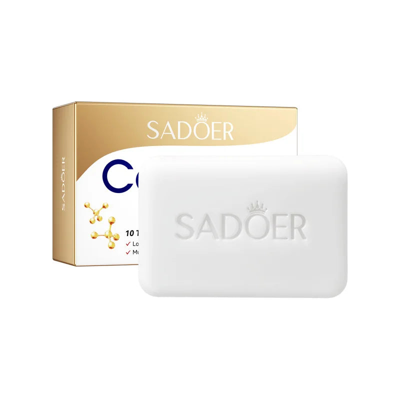 SADOER Collagen Ossein Facial Soap Face Wash Foam Facial Cleanser Moisturizing Oil Control Body Bathing Handmade Soap Peaceful Pleasures Health and Wellness 1pcs