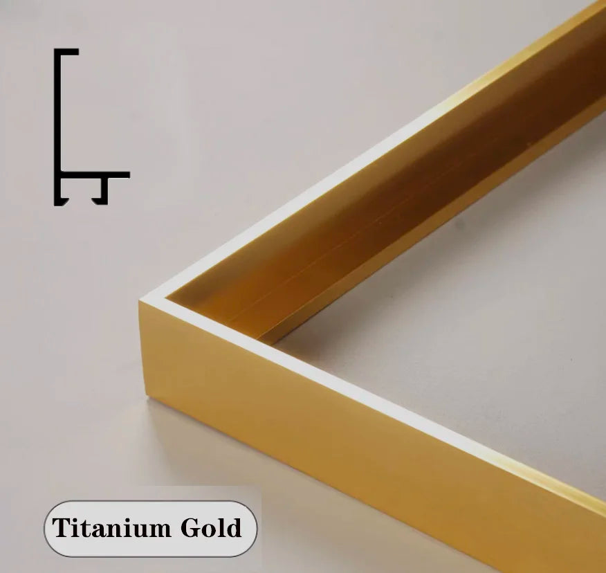 Customizable Large Size DIY Aluminum Alloy Wall Art Metal Photo Frame L Shape Modern High Grade Canvas Picture Frame Peaceful Pleasures Health and Wellness Titanium Gold color 90x120cm China Mainland