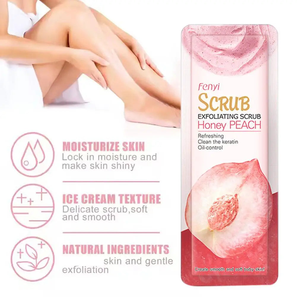 1-10pcs Peach Scrubs For Women Peach Scrub Cream Repairing skin Moisturizing Clean Cutin Refine pore Exfoliating Scrub Body Care Peaceful Pleasures Health and Wellness
