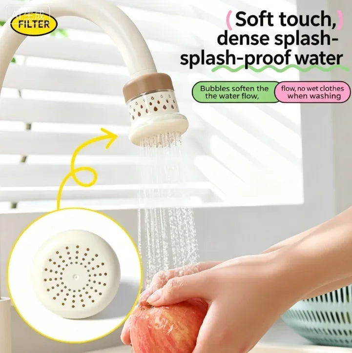 3pc Portable Multi-Layer Faucet Filter, Rotatable Faucet Filter Sprayer, Washable Tap Extender Water Saver for Kitchen Bathroom Peaceful Pleasures Health and Wellness