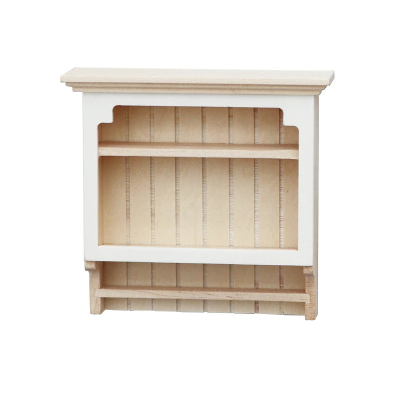 1:12 Dollhouse Miniature Wooden Wall Storage Rack | Kitchen Shelf Dollhouse Miniature Peaceful Pleasures Health and Wellness