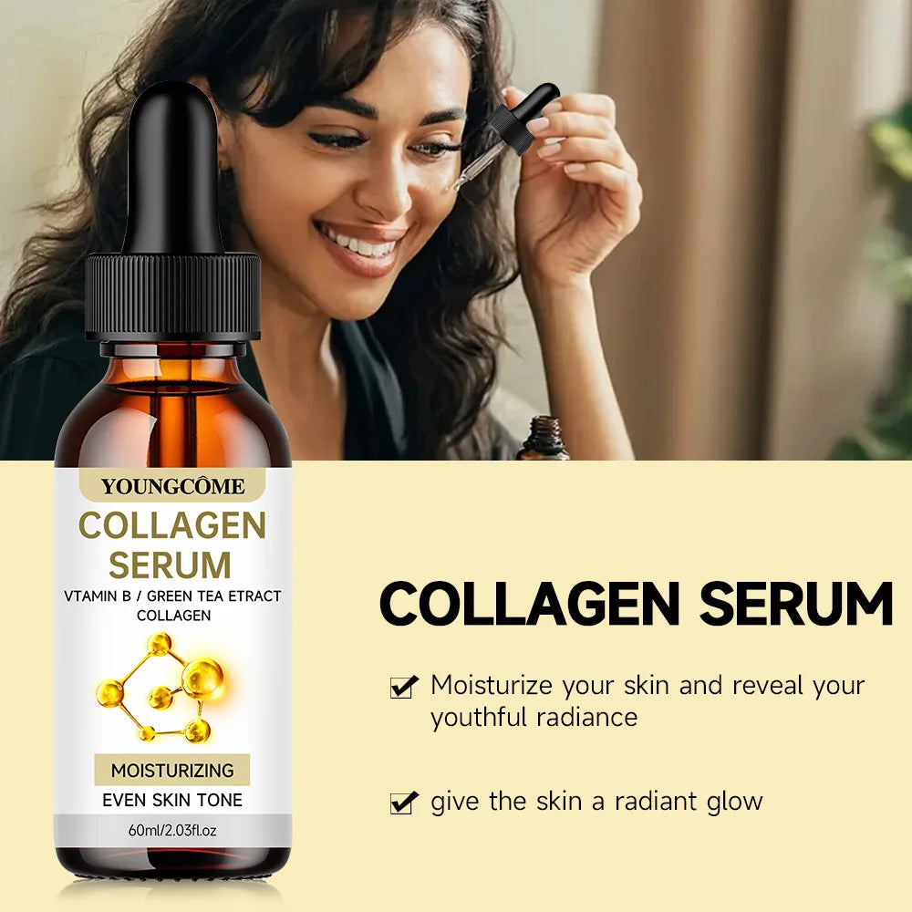 YOUNGCOME Collagen Serum with Vitamin B & Green Tea Extract - Hydrating Face Serum for Moisturizing & Even Skin Tone Peaceful Pleasures Health and Wellness