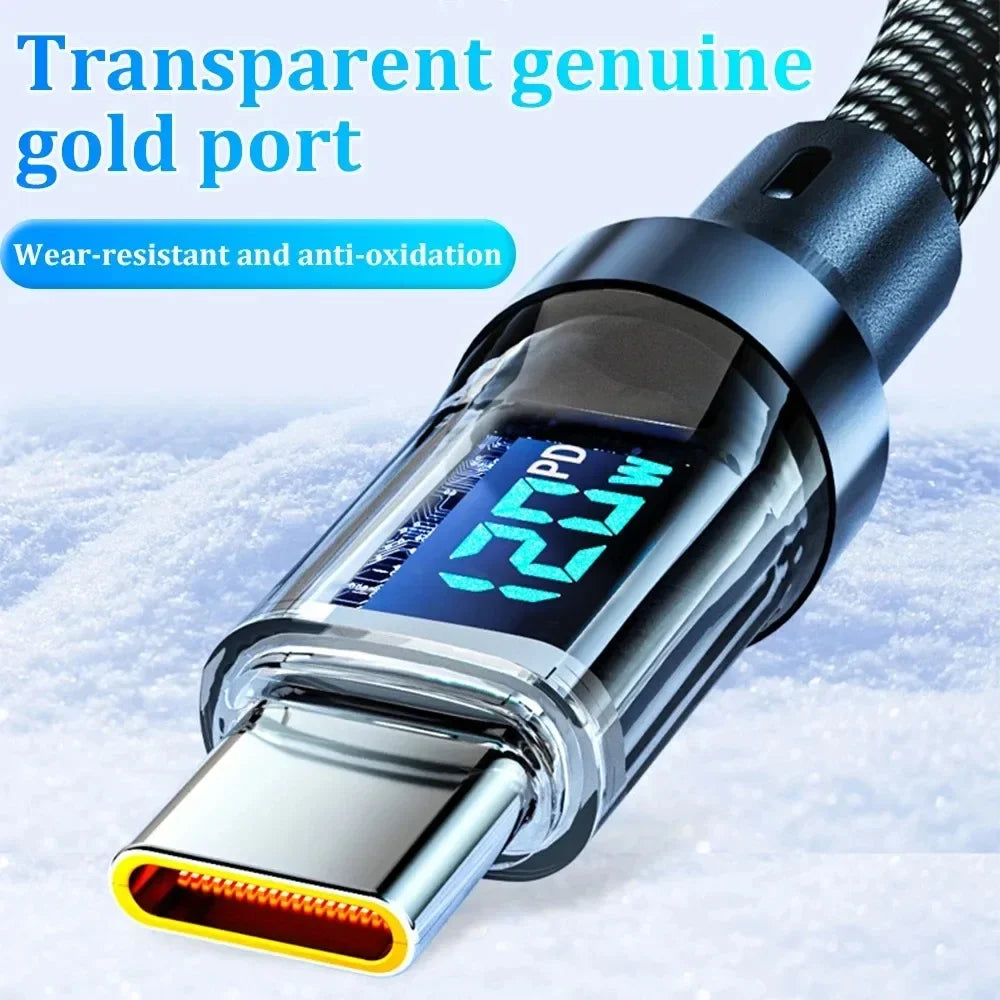 120W USB-C to C Fast Charging Cable with LED Display | 1m–2m