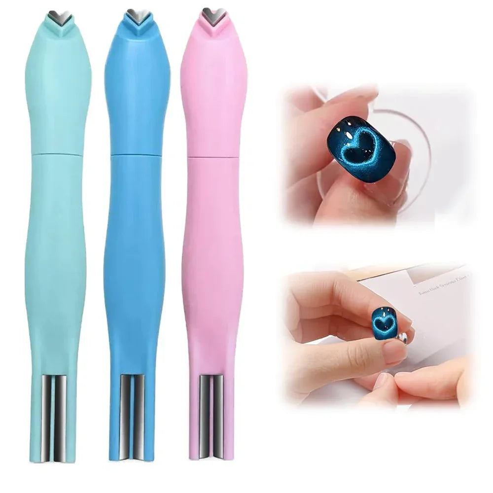 3-in-1 Heart Magnet for Cat Eye Gel Polish, Upgrade Magnetic Nail Art Tool for Stunning Cat Eye Effect, Round Line Hearts Magnet Peaceful Pleasures Health and Wellness
