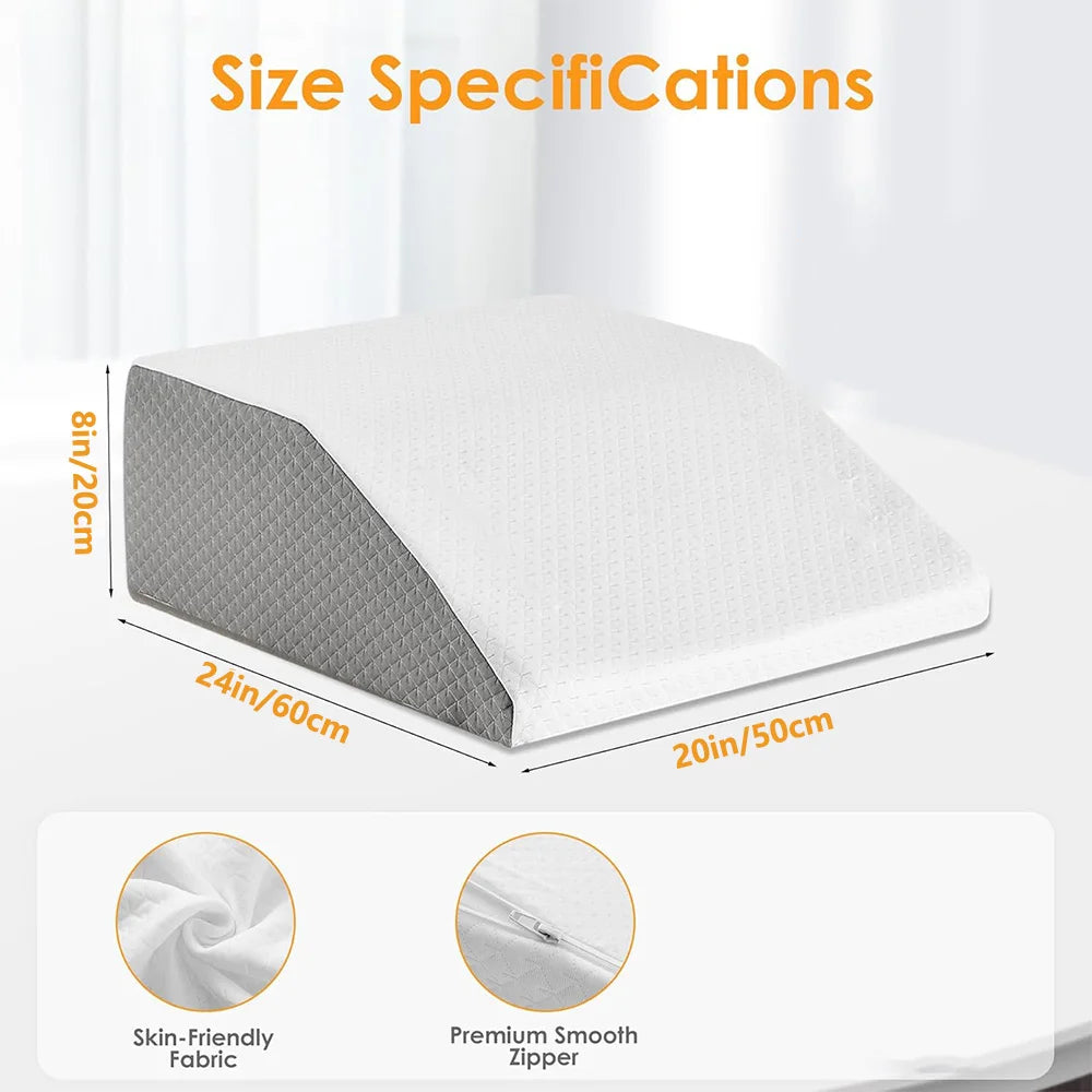 Leg Pillow, 8inch Leg Elevating Pillow for Legs,Rest, Sleeping,Leg Wedge Pillow for Side Sleeping, Memory Foam Leg Wedge Pillow Peaceful Pleasures Health and Wellness
