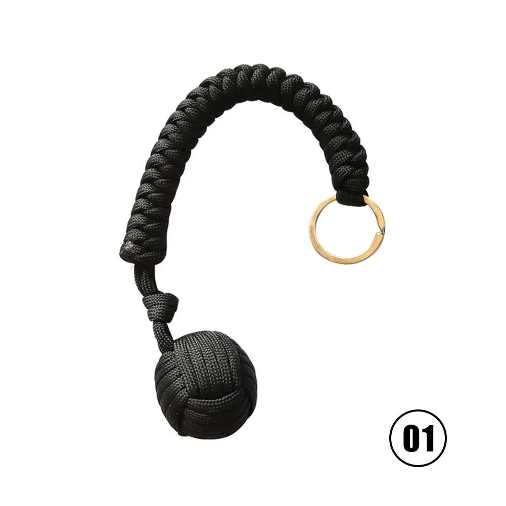 Monkey Fist Paracord Keychain with Steel Ball | EDC Survival