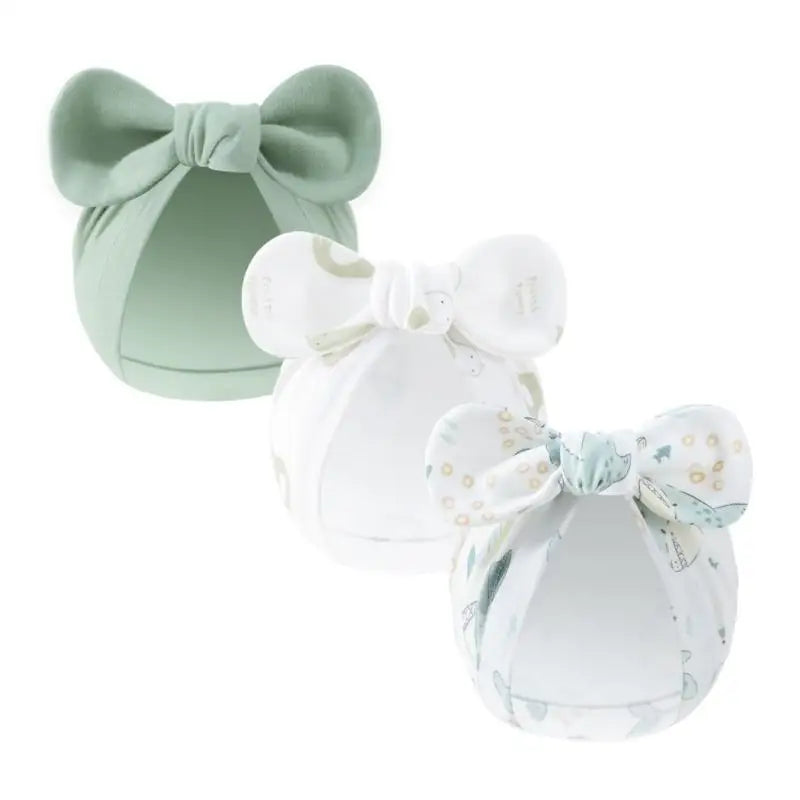3-Pack Newborn Baby Bowknot Hats – Soft Cotton Infant Caps