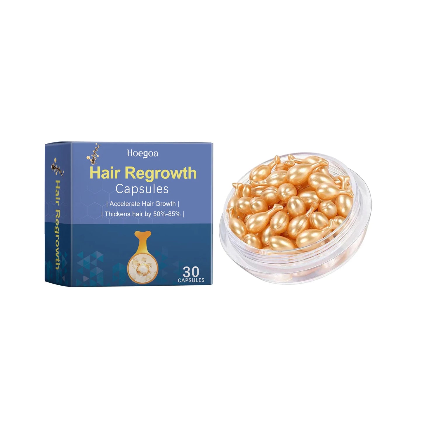 HOEGOA 30PCS Hair Regrowth Capsules Promotes Hair Growth Prevents Hair Loss Nourishes The Scalp Scalp Essential Oil Capsules Peaceful Pleasures Health and Wellness 30PCS