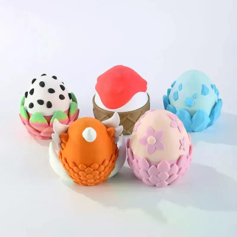 3D Printed Dragon Fruit Dragon & Egg Desktop Ornament
