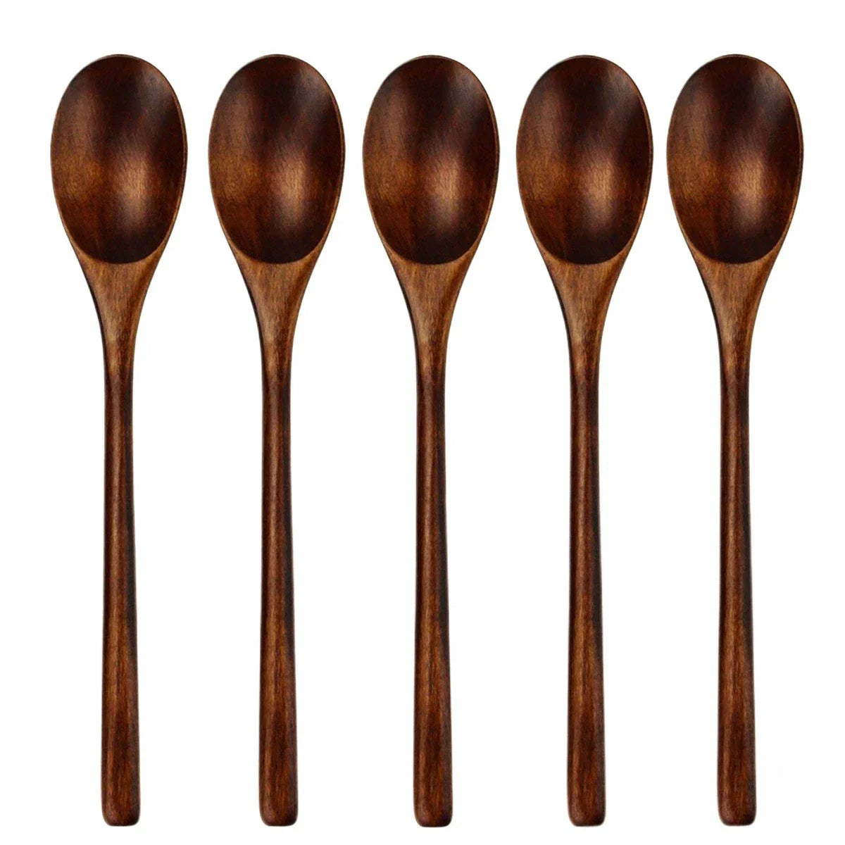 5-Piece Natural Wooden Spoon & Fork Set – Eco-Friendly Tableware
