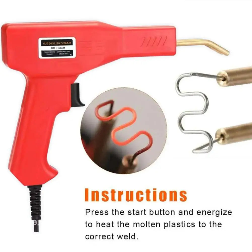 Plastic Welder Hot Nail Gun Welding Machine with 200 pcs Nails For Car Bumper Plastic Repair Soldering Gun Repair Tools EU Plug Peaceful Pleasures Health and Wellness