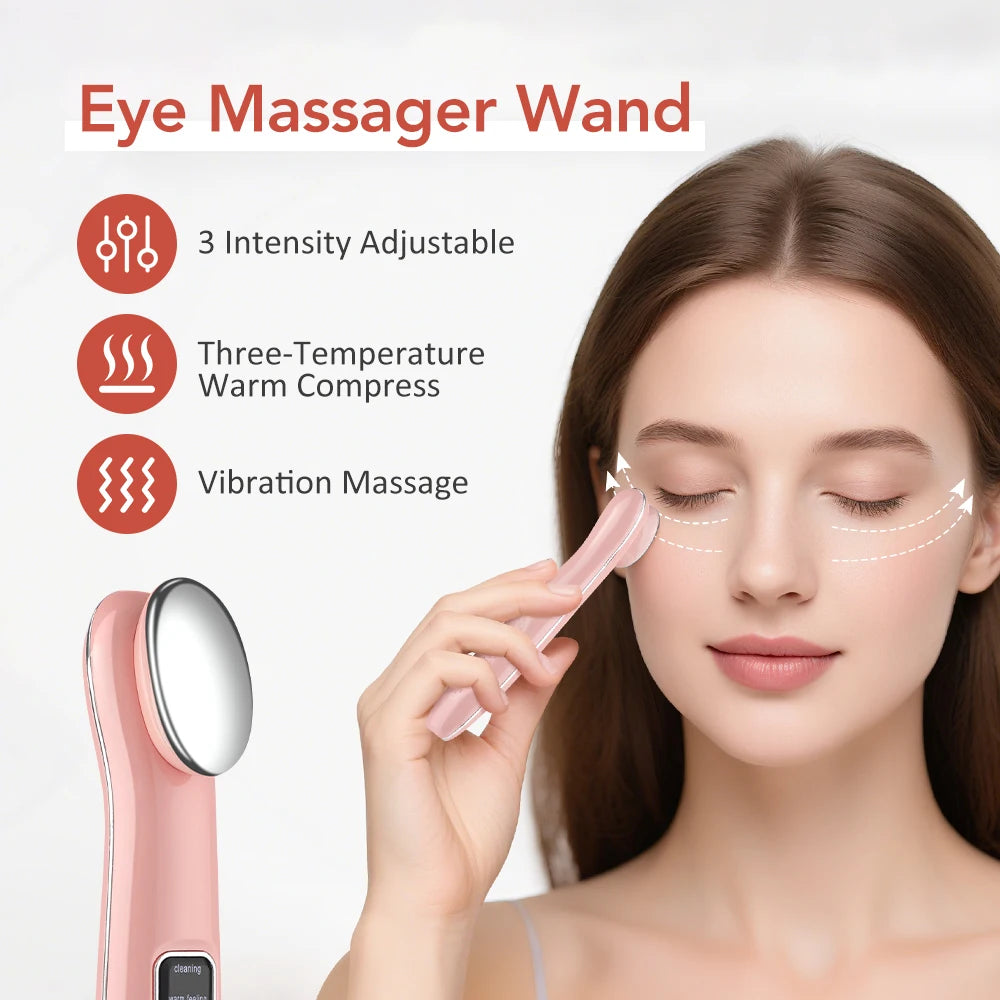 Vibration Red Light Eye Massager Pen Hot Compress Beauty Anti Wrinkles Eye Lifting Wand Eye Care for Dark Circles Eye Bag Reduce Peaceful Pleasures Health and Wellness
