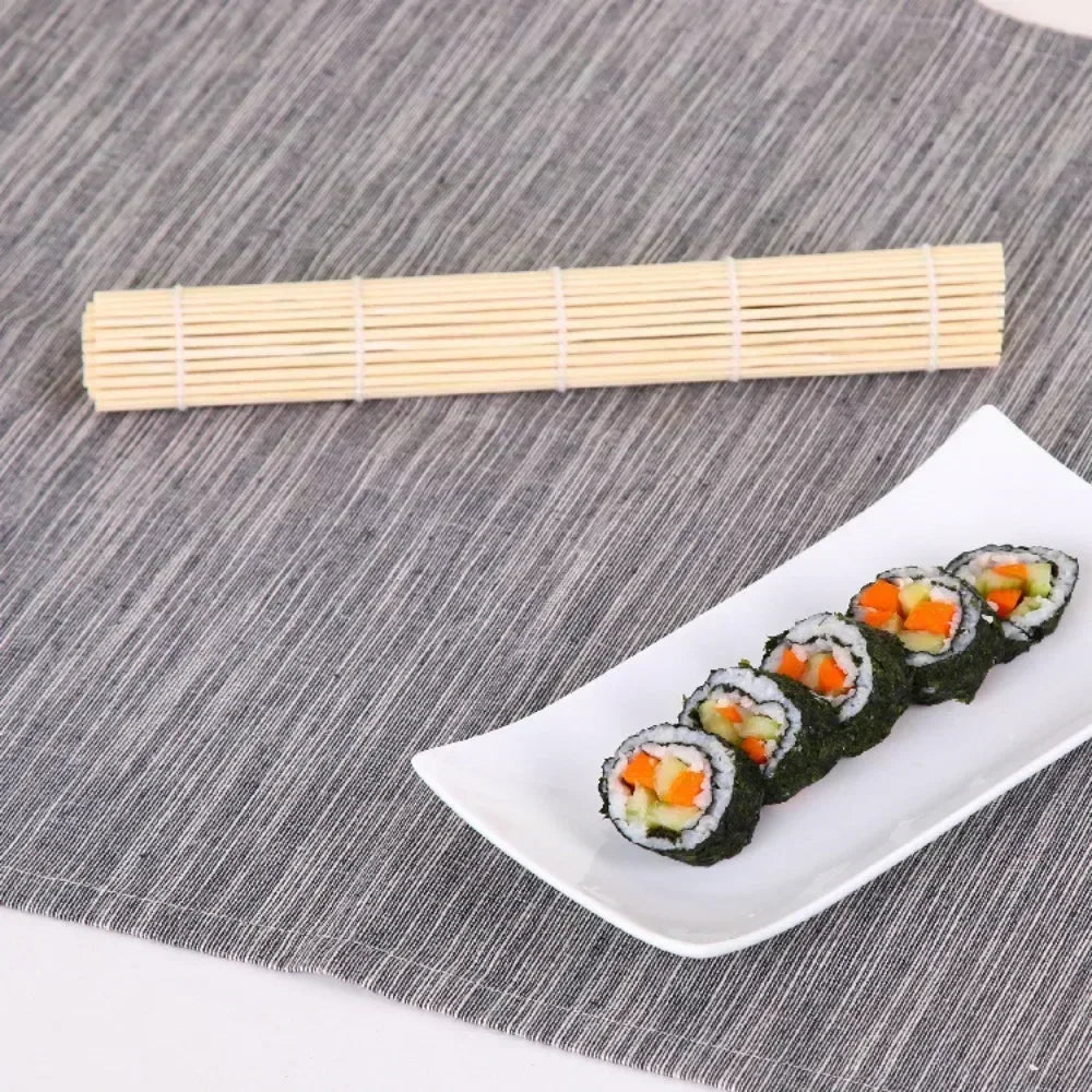 24X24cm/27X27cm/30X30cm homemade no-stick bamboo sushi mat Kitchen Sushi Roller Mat Heat Resistance Bamboo Roll Up Sushi Mat Peaceful Pleasures Health and Wellness