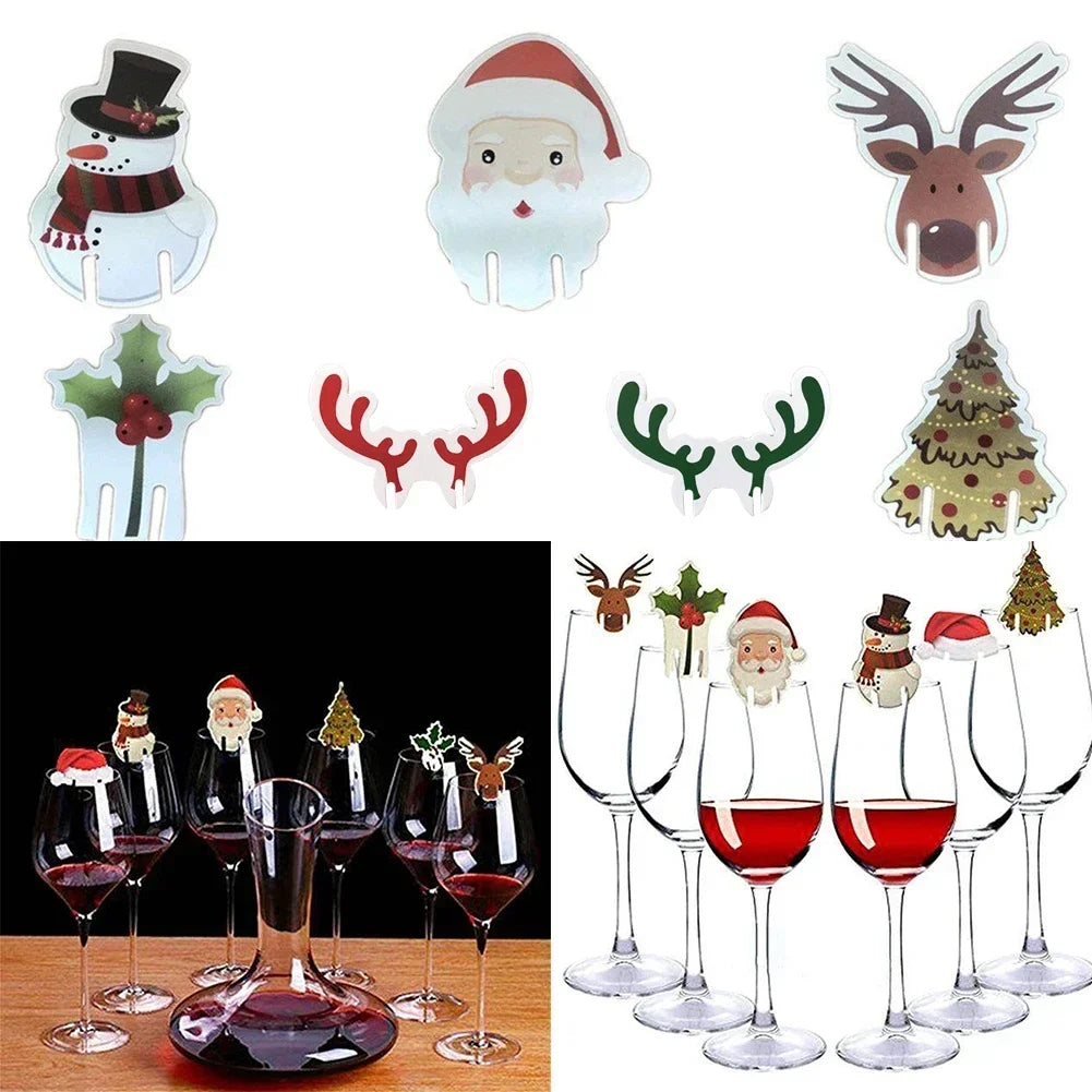Christmas Wine Glass Place Cards – Festive DIY Decor, 10 Pack