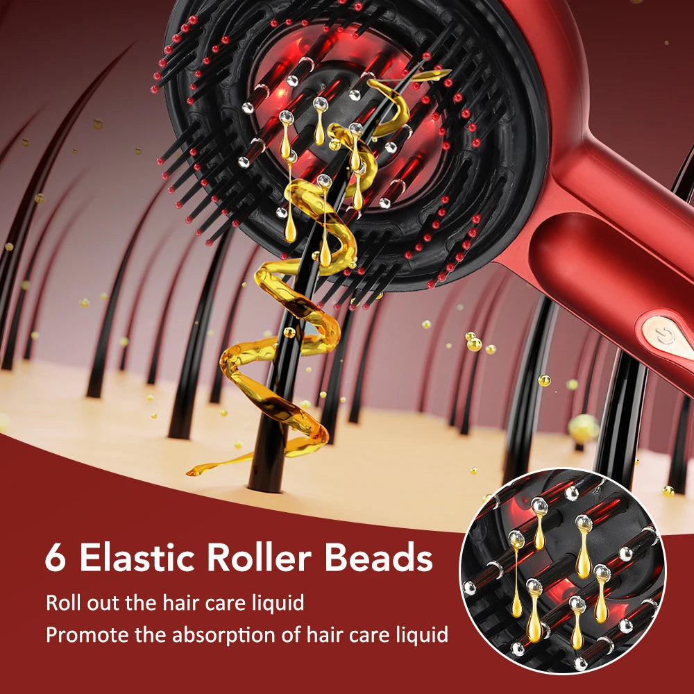 Hair Care Massage Comb EMS Micro-current Head Massager 660 Infrared Red Light Anti Hair Loss Hairbrush Scalp Oil Applicator Peaceful Pleasures Health and Wellness