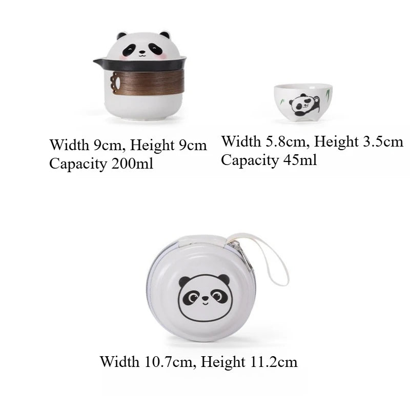 Panda Ceramic Camping Travel Tea Set | New Chinese Style