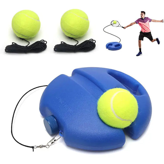 Tennis Trainer Rebound Net with Elastic Rope Solo Practice Tool for Backyard Driveway Self Training Portable Post Mount Peaceful Pleasures Health and Wellness