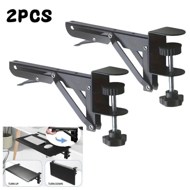2PCS Triangle Folding Angle Bracket Heavy Support Adjustable Desktop Extension Plate Rack Punch-free Space-saving Table Shelves Peaceful Pleasures Health and Wellness