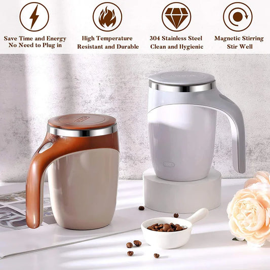 The travel automatic mixing cup - a portable rechargeable stainless steel rotating mixer for coffee and smoothie cups Peaceful Pleasures Health and Wellness