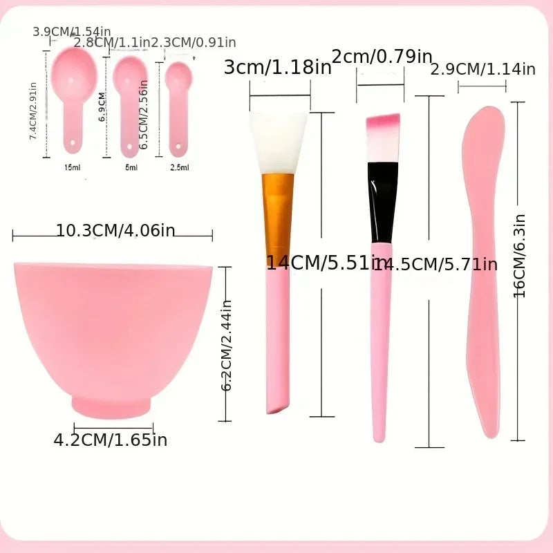 7-Piece DIY Face Mask Mixing Bowl Set | Spatula & Brush Kit