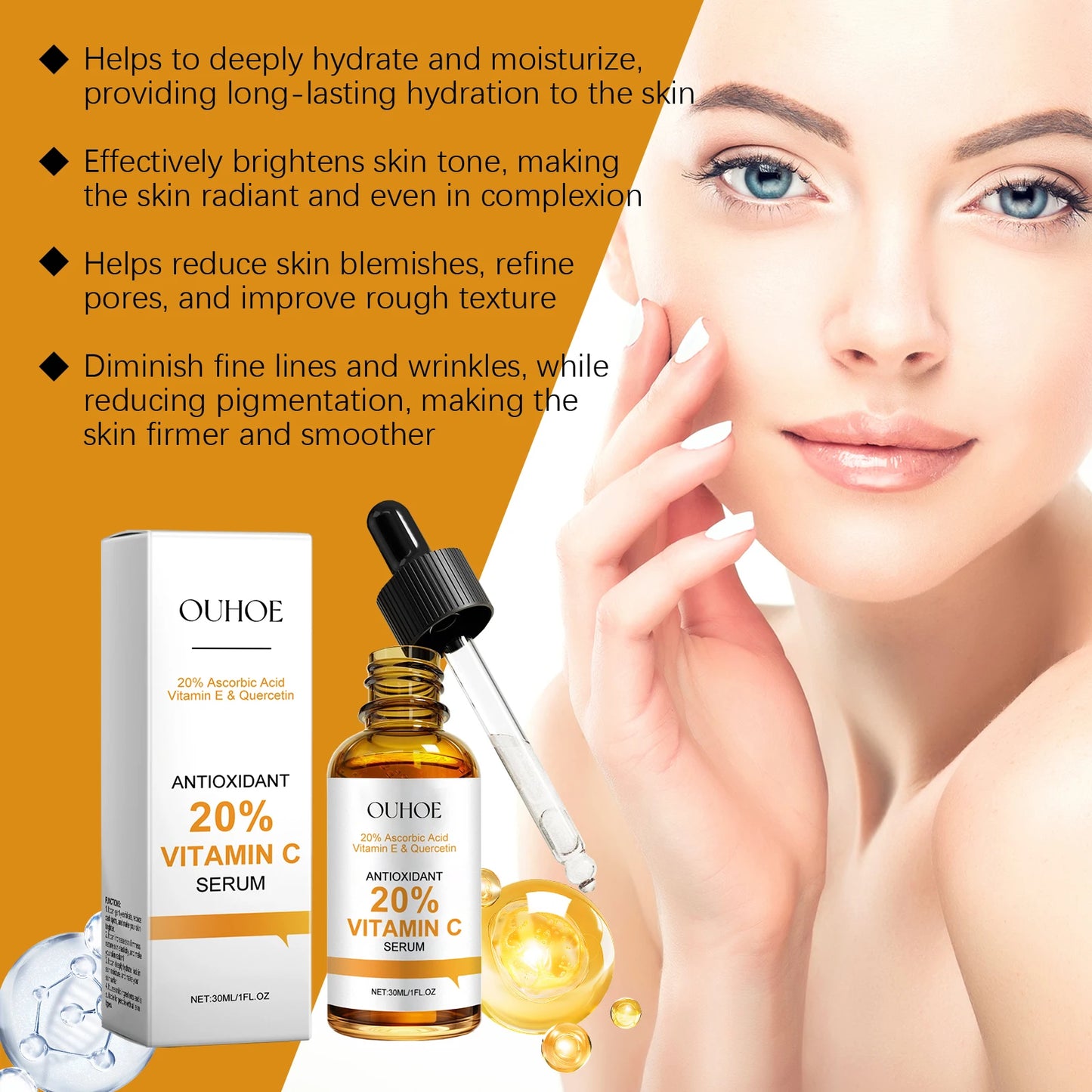 Vitamin C Facial Serum – Anti-Aging, Brightening & Hydrating 30ml