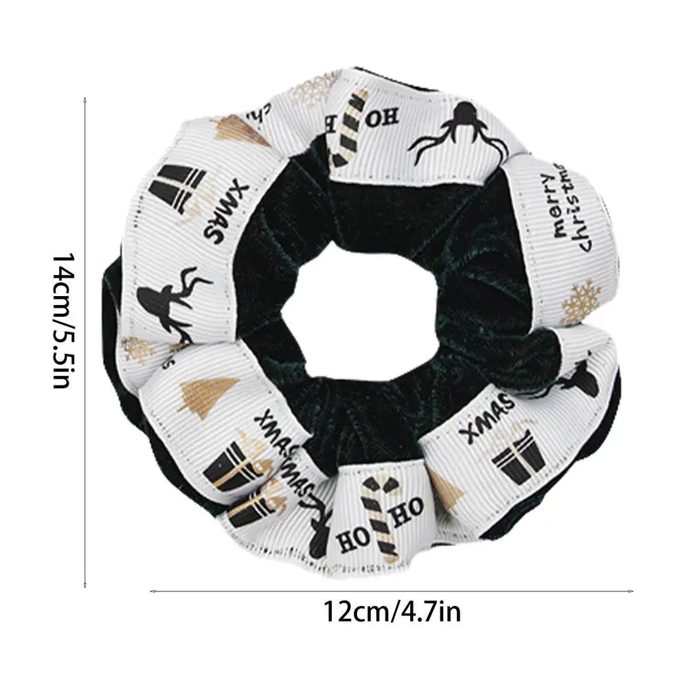 Christmas Hair Scrunchies 4-Pack | Soft Cotton, Damage-Free