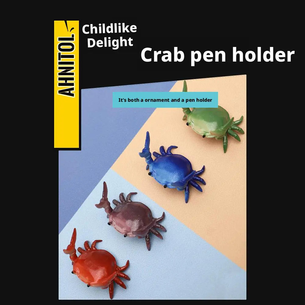 Weightlifting Crab Pen Holder Ornament Creative Personalized Decoration Model Gift Desktop Dislpay Pen Holder Peaceful Pleasures Health and Wellness