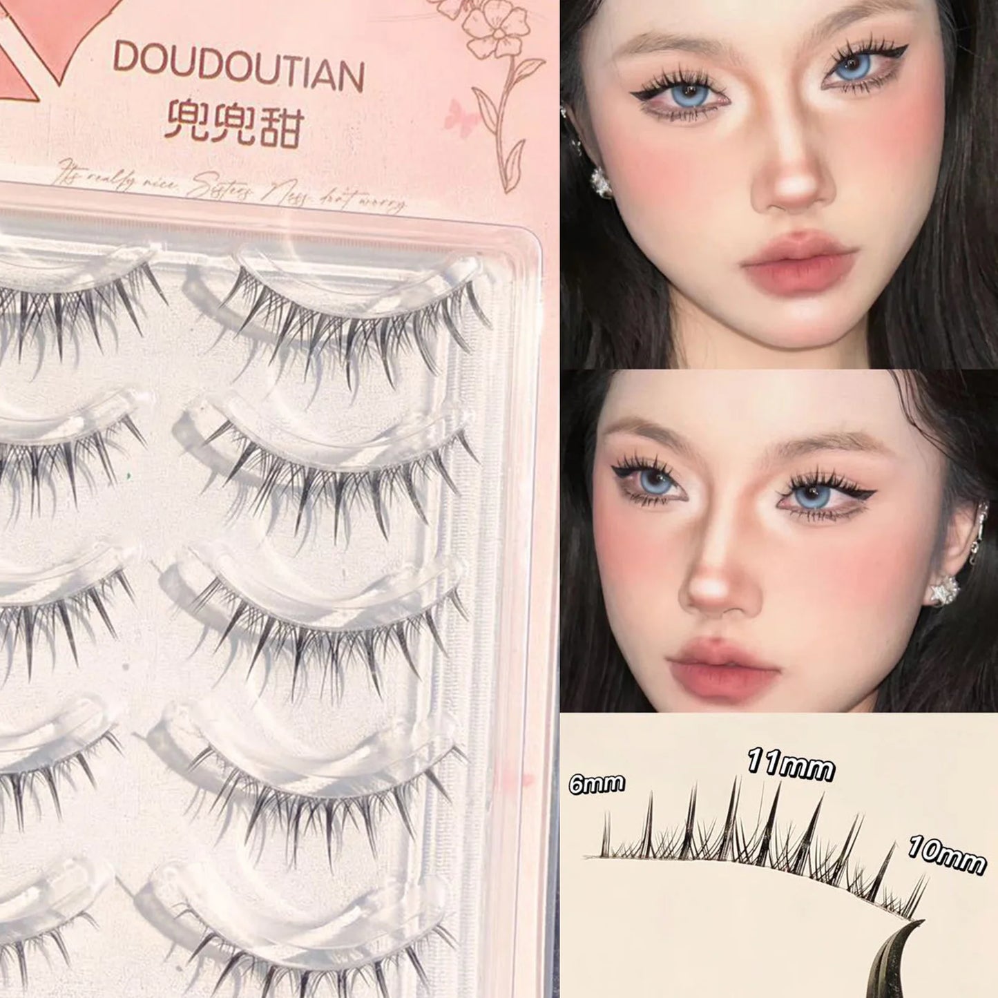 Wispy False Eyelashes – DIY Cosplay Anime Strip Lashes 3 Pairs