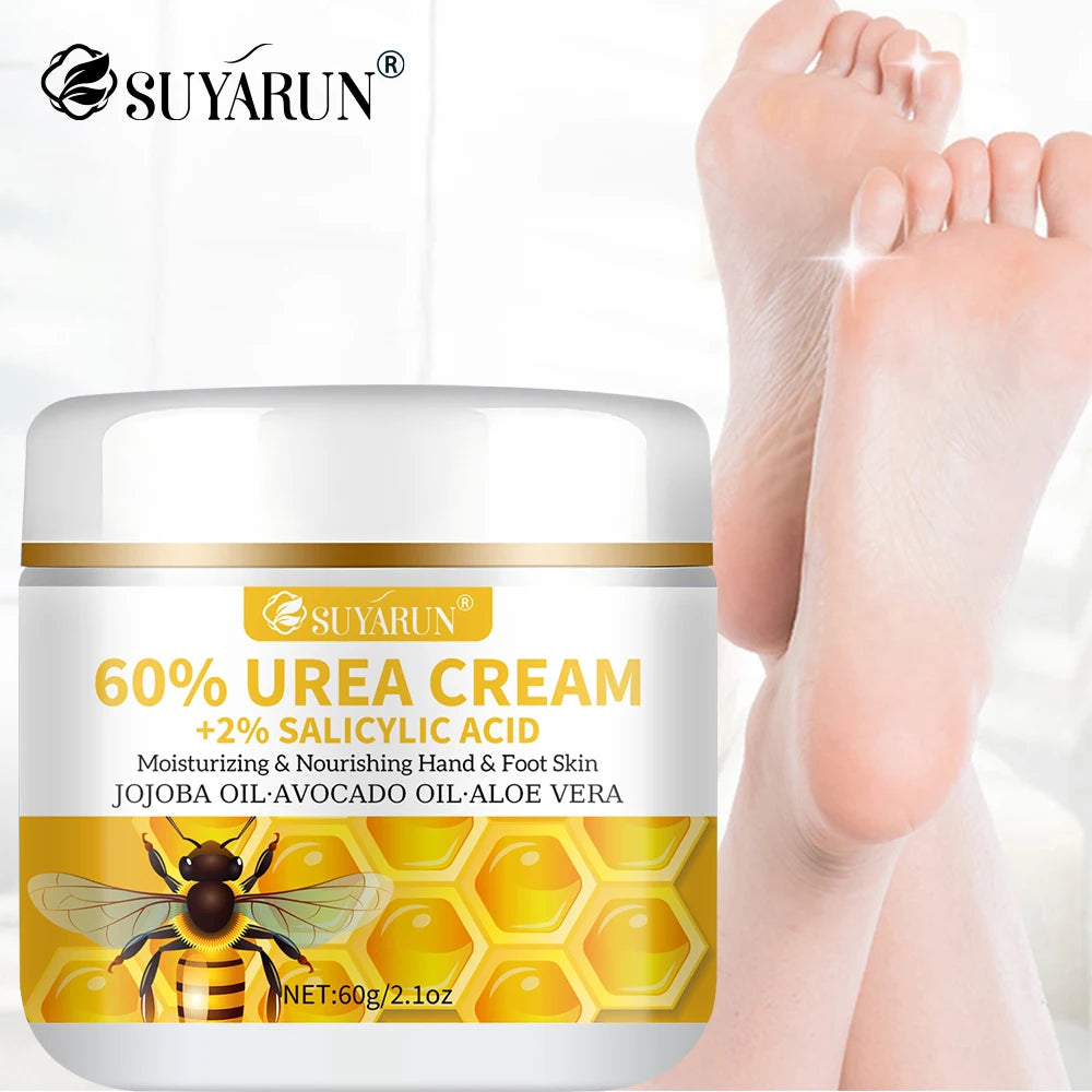 60% Urea & 2% Salicylic Acid Foot Cream for Cracked Heels - Exfoliating, Moisturizing, Hard Skin, Callus & Dead Skin Remover. Peaceful Pleasures Health and Wellness