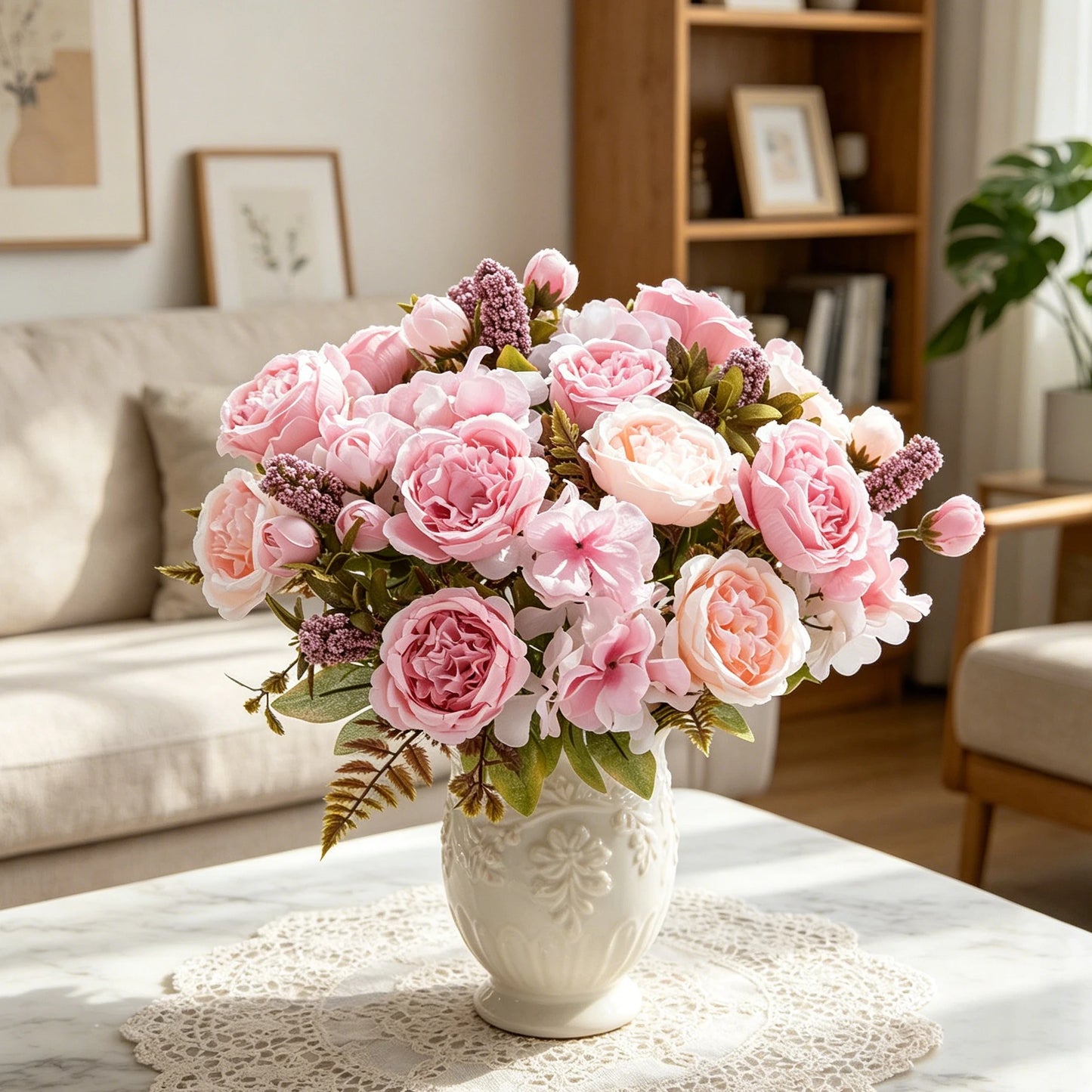 Silk Hydrangea Peony Artificial Flowers | Wedding & Home Decor