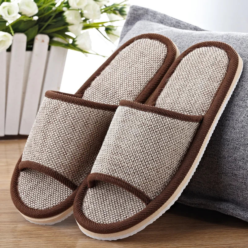 Hemp Linen Indoor Slippers | Anti-Slip House Shoes for Men & Women