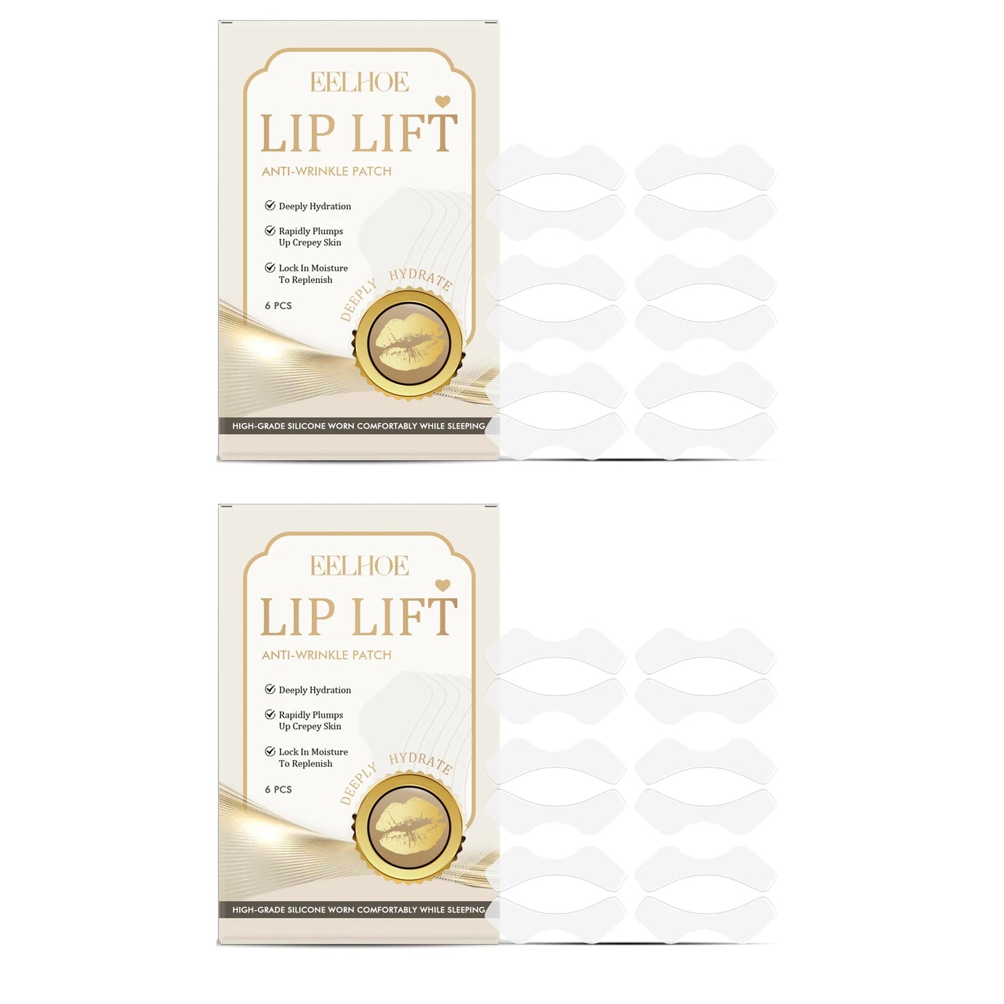 EELHOE Anti-Wrinkle Lip Patches | Hydrating Firming Mask 6pc Anti-Aging Lip Patch Peaceful Pleasures Health and Wellness 2 X 6pcs Boxed