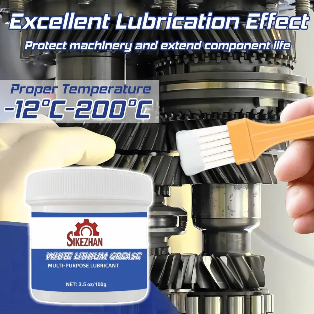 White Lithium Grease with Brush – Waterproof Multi-Purpose Lubricant