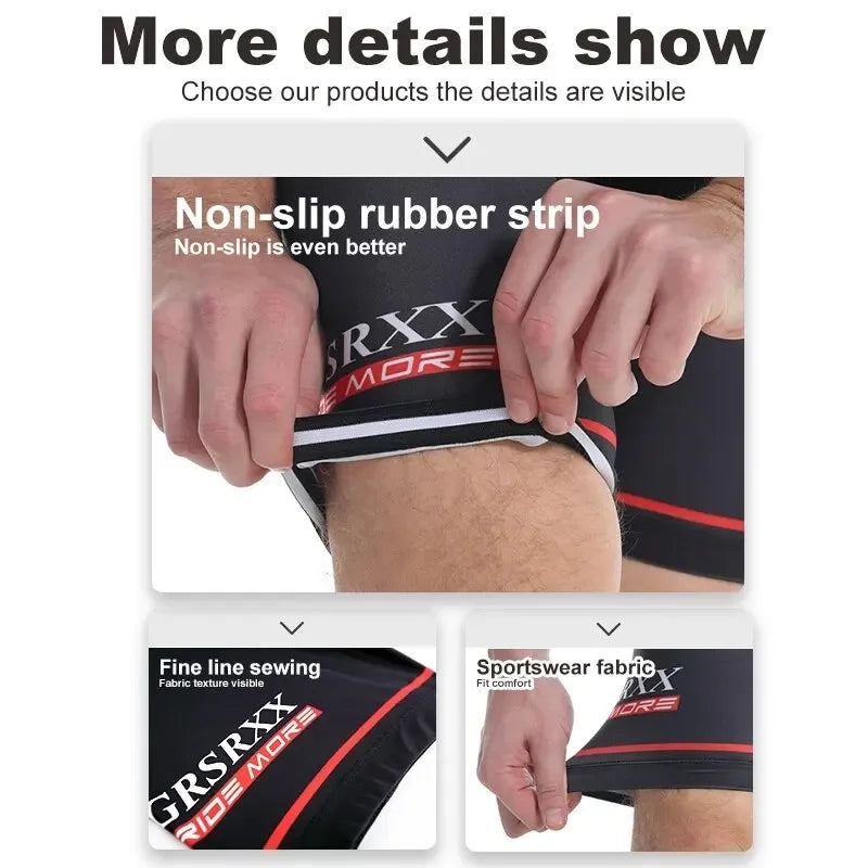 Men's Cycling Bib Shorts – 5D Gel Pad, Anti-Slip & Breathable
