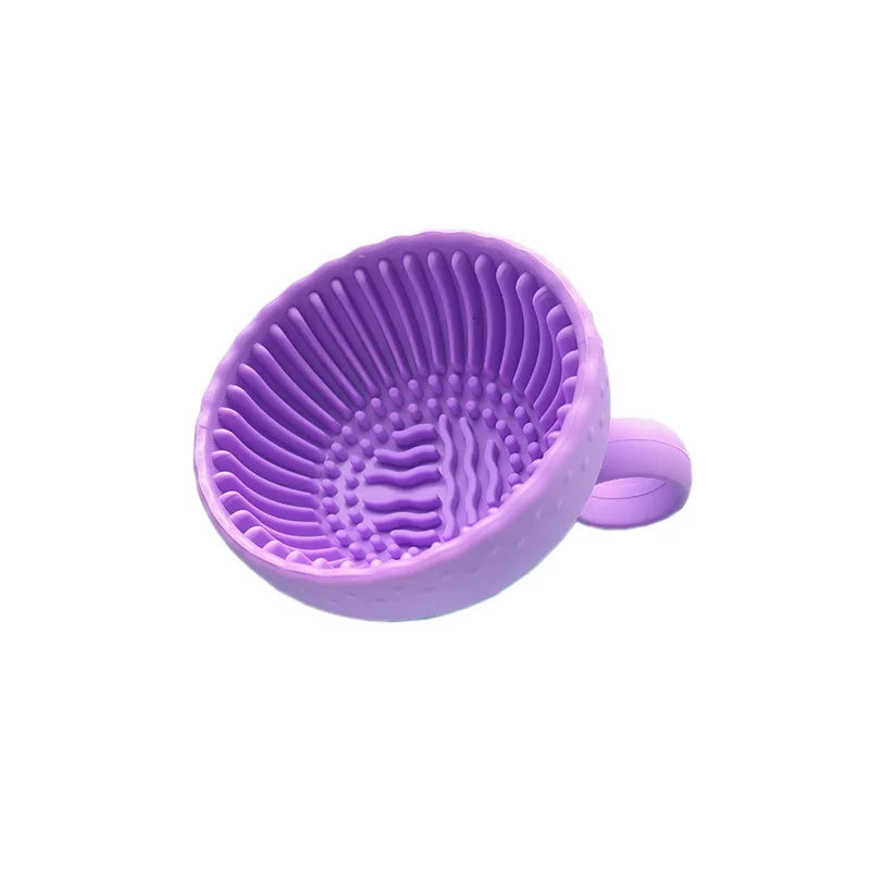 Makeup Brush Cleaning Bowl & Silicone Scrubber Pad