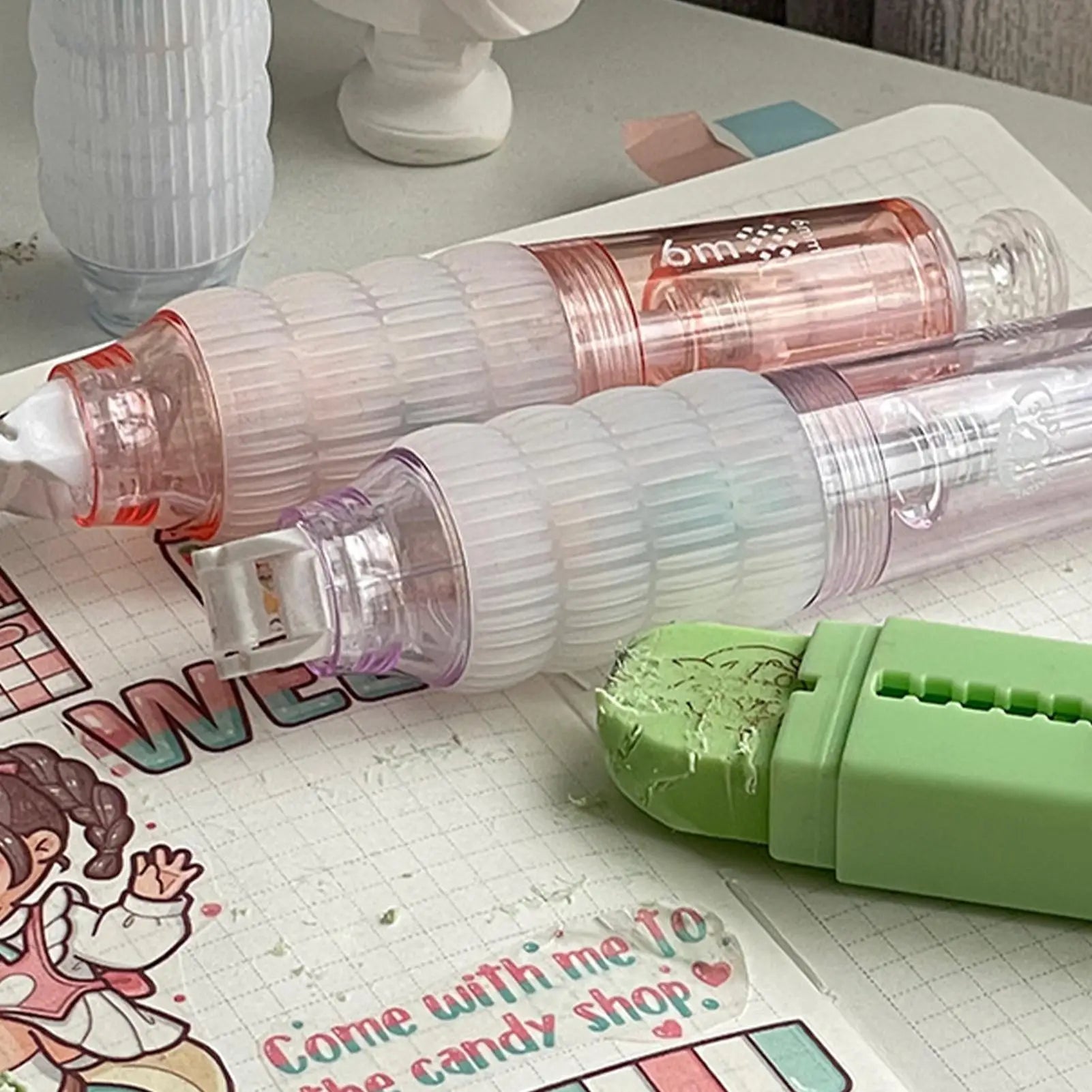 Press Type Glue Pen Erasable & Strong Adhesion Refillable Solid Glue Stick for Scrapbooking Cardmaking, Handmade Stationery Peaceful Pleasures Health and Wellness