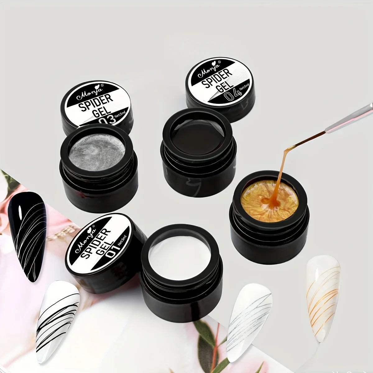 Nail Art Elastic Gel Polish – Carving & Painting, 4 Colors