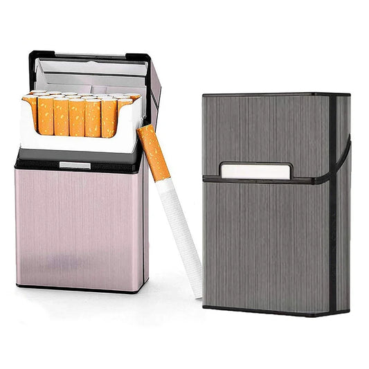 Portable Slim Aluminum Cigarette Case Regular King Size Plastic Cigar Tobacco Holder Box Storage Container Smoking Accessories Peaceful Pleasures Health and Wellness