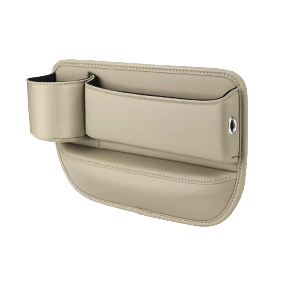 Leather Car Seat Organizer with Cup & Phone Holder Peaceful Pleasures Health and Wellness Driver White france