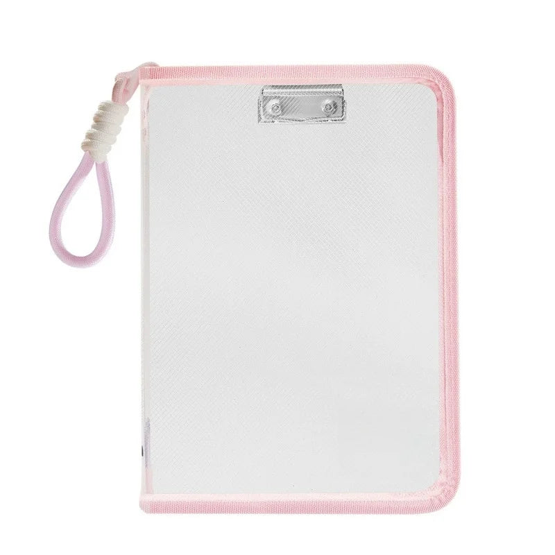 A4 Transparent Zippered Document Bag with Clip & Mesh Pouch