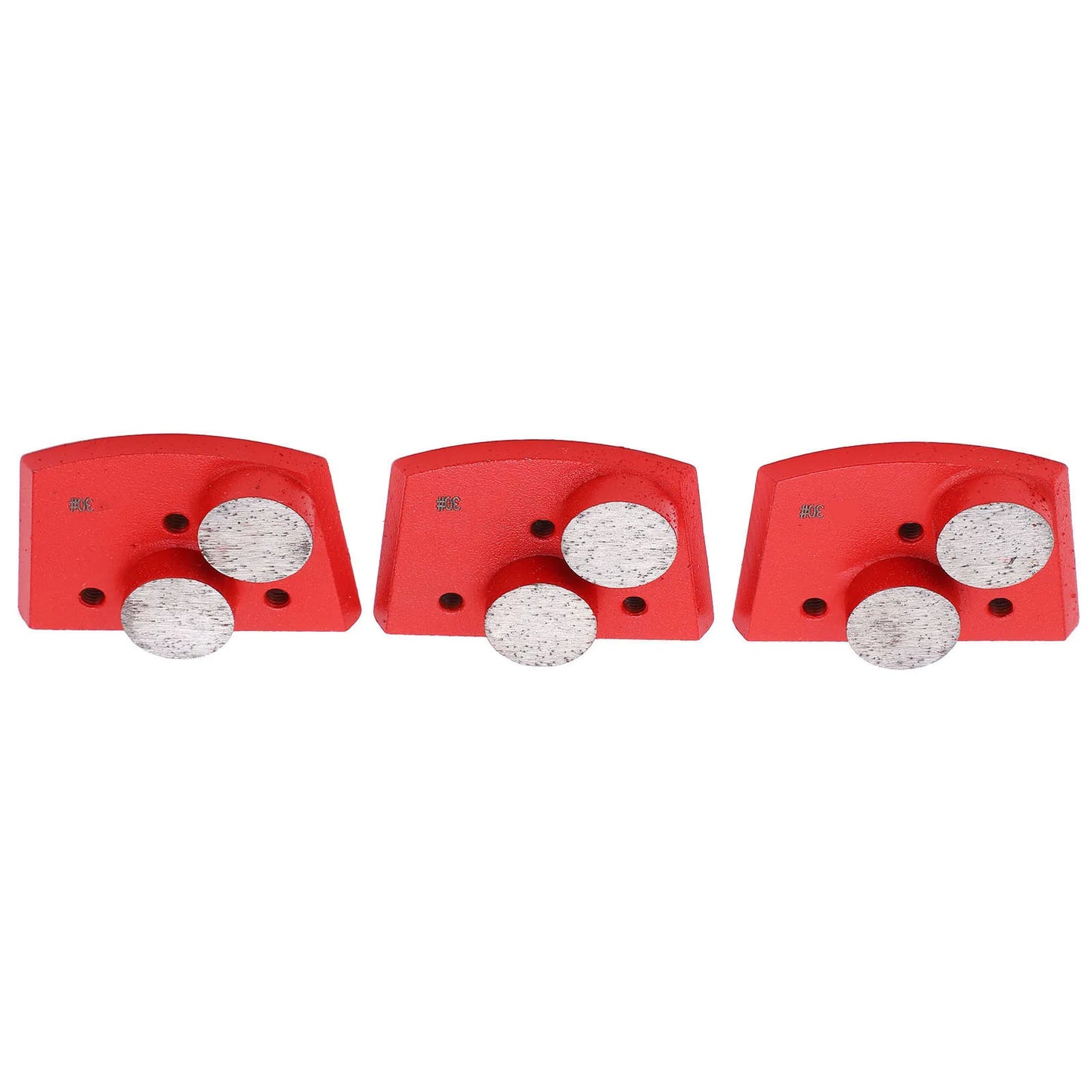 Diamond Grinding Pads Red Trapezoid 30 Grit 2 Cylindrical Teeth